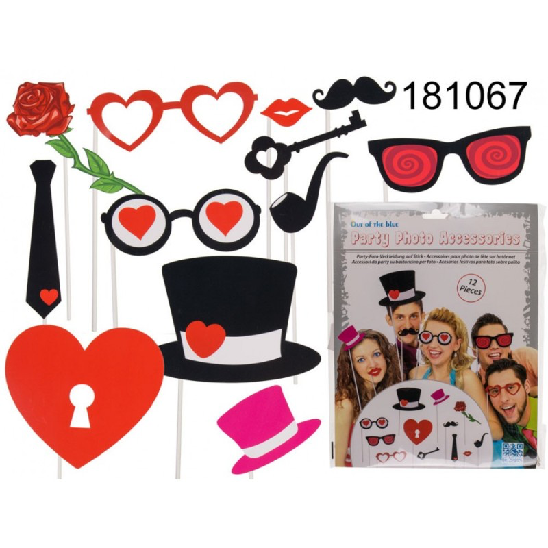 ACCESSOIRES PHOTOBOOTH - 12 PIÈCES Classique