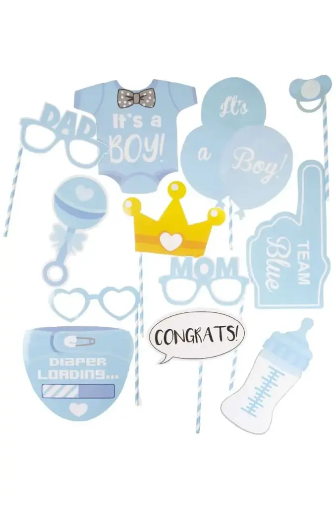 ACCESSOIRES PHOTOBOOTH - 12 PIÈCES Baby shower garçon